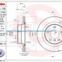 BREMBO TARCZE HAMULCOWE BMW 1 E81 E87 3 E90 E91 E92 E93 TYŁ 300X20MM