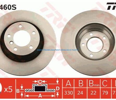 TRW TARCZE HAMULCOWE BMW 1 3 X1 PRZÓD 330X24MM