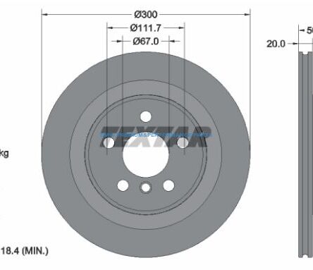 TEXTAR TARCZE HAMULCOWE BMW 2 F45 F46 X1 F48 X2 F39 TYŁ 300X20MM