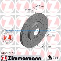 ZIMMERMANN BMW SERIA 2, X1 TARCZE HAMULCOWE PRZÓD NAWIERCANE