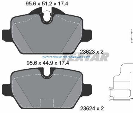 TEXTAR KLOCKI HAMULCOWE TYŁ BMW 1 E81 E87 3 E90 E92