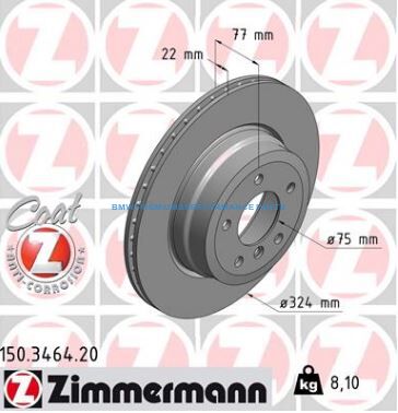 ZIMMERMANN BMW SERIA 1 TARCZE HAMULCOWE TYŁ PREMIUM GŁADKIE