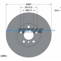 TEXTAR PRO TARCZE HAMULCOWE BMW 2 F45 F46 X1 F48 X2 F39 PRZÓD 307X24MM