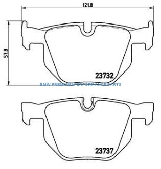 BREMBO XTRA KLOCKI HAMULCOWE CERAMICZNE TYŁ BMW 5 E60 E61 6 E63 E64