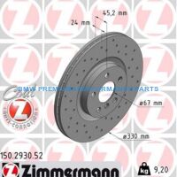 ZIMMERMANN BMW SERIA 2, X1, X2 TARCZE HAMULCOWE PRZÓD NAWIERCANE