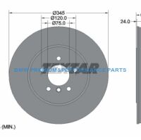 TEXTAR TARCZE HAMULCOWE PRO+ BMW 5, 6 TYŁ 345X24