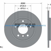 TEXTAR PRO TARCZE HAMULCOWE BMW 1 TYŁ 280X10