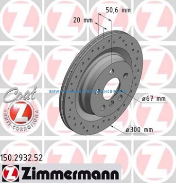 ZIMMERMANN BMW SERIA 2, X1 TARCZE HAMULCOWE TYŁ NAWIERCANE