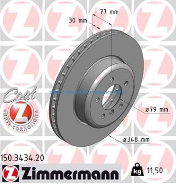 ZIMMERMANN BMW SERIA 5, 6 TARCZE HAMULCOWE PRZÓD PREMIUM GŁADKIE