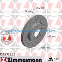 ZIMMERMANN BMW SERIA 2 TARCZE HAMULCOWE PRZÓD NAWIERCANE