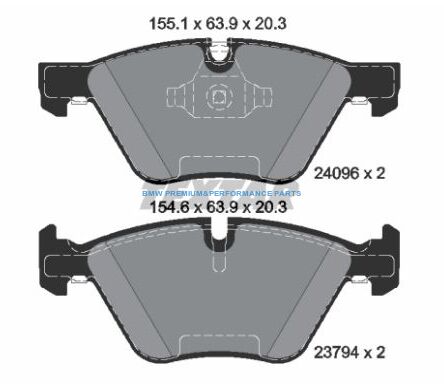 TEXTAR KLOCKI HAMULCOWE PRZÓD BMW 1 E81 E82 E87 E88 3 E90 E91 E92 E93