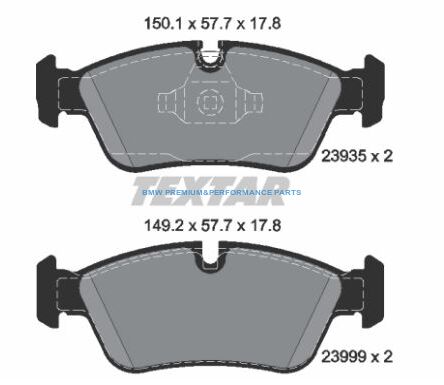 TEXTAR KLOCKI HAMULCOWE PRZÓD BMW 1 E87 3 E90