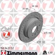 ZIMMERMANN BMW SERIA 1, 3, X1 TARCZE HAMULCOWE TYŁ NAWIERCANE