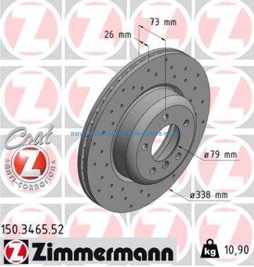 ZIMMERMANN BMW SERIA 1 TARCZE HAMULCOWE PRZÓD NAWIERCANE