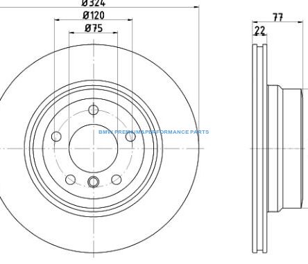 TEXTAR PRO TARCZE HAMULCOWE BMW 1 E82 E88 TYŁ 324X22MM