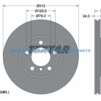 TEXTAR PRO+ TARCZE HAMULCOWE BMW 1 2 3 4 X1 PRZÓD 312X24MM