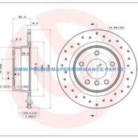 BREMBO XTRA TARCZE HAMULCOWE NAWIERCANE BMW 1 3 TYŁ 296X10,5MM