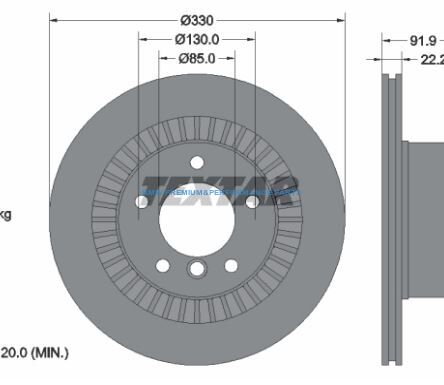 TEXTAR PRO+ TARCZE HAMULCOWE BMW 1 3 PRZÓD 338X26MM