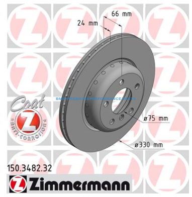 ZIMMERMANN BMW SERIA 5 TARCZE HAMULCOWE PRZÓD PREMIUM GŁADKIE