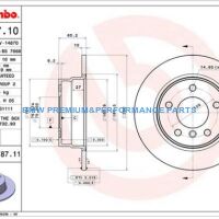 BREMBO TARCZE HAMULCOWE BMW 1 E81 E87 TYŁ 280X10