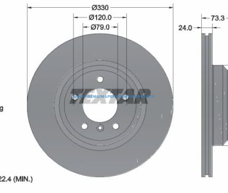 TEXTAR PRO+ TARCZE HAMULCOWE BMW 1 3 X1 PRZÓD 330X24MM