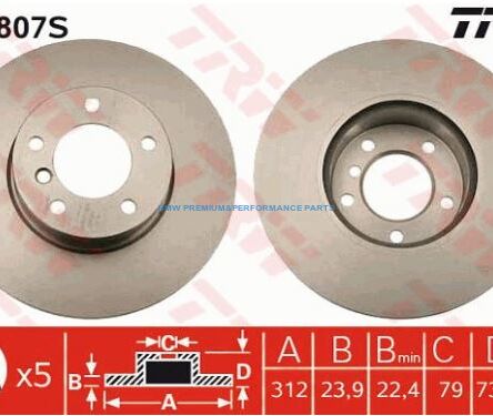 TRW TARCZE HAMULCOWE BMW 1 2 3 4 X1 PRZÓD 312X24MM