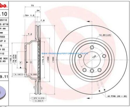 BREMBO TARCZE HAMULCOWE BMW 1 3 X1 PRZÓD 330X24MM
