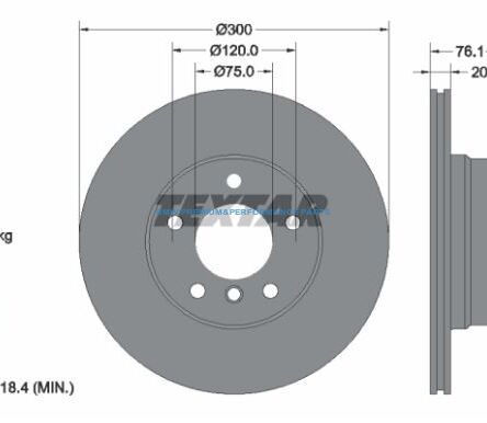 TEXTAR TARCZE HAMULCOWE BMW 1 E82 E88  TYŁ 300X20MM