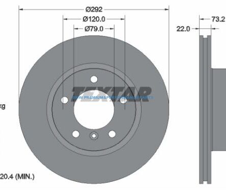 TEXTAR PRO + TARCZE HAMULCOWE BMW 1 E81 E82 E87 E88 3 E90 PRZÓD 292X22