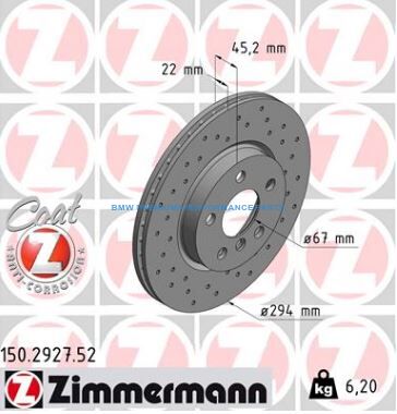ZIMMERMANN BMW SERIA 2, X2 TARCZE HAMULCOWE PRZÓD NAWIERCANE