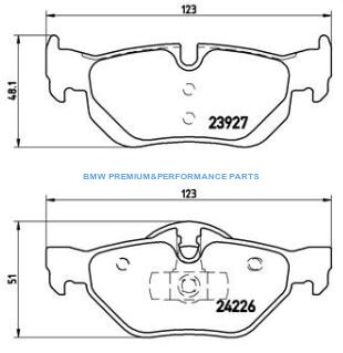 BREMBO KLOCKI HAMULCOWE TYŁ BMW 1 E81 E82 E87 E88 3 E90 E91 E92 E93 X1 E84