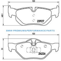 BREMBO KLOCKI HAMULCOWE TYŁ BMW 1 E81 E82 E87 E88 3 E90 E91 E92 E93 X1 E84