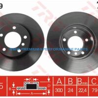 TRW TARCZE HAMULCOWE BMW 1 E81 E82 E87 E88 3 E90 E91 E92 E93 Z4 E89 PRZÓD 300X24MM