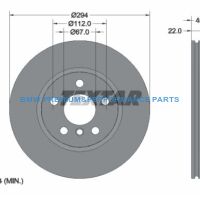 TEXTAR PRO TARCZE HAMULCOWE BMW 2 F45 F46 X2 F39 PRZÓD 294X22MM
