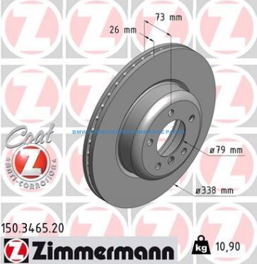 ZIMMERMANN BMW SERIA 1 TARCZE HAMULCOWE PRZÓD PREMIUM GŁADKIE