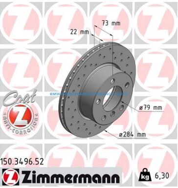 ZIMMERMANN BMW SERIA 1, 2 TARCZE HAMULCOWE PRZÓD NAWIERCANE