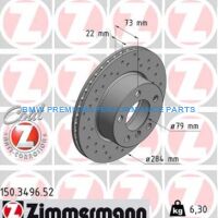 ZIMMERMANN BMW SERIA 1, 2 TARCZE HAMULCOWE PRZÓD NAWIERCANE