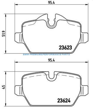 BREMBO KLOCKI HAMULCOWE TYŁ BMW 1 E81 E82 E87 3 E90 E91 E92