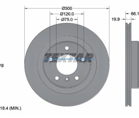 TEXTAR PRO TARCZE HAMULCOWE BMW 1 E81 E87 3 E90 E91 E92 E93 TYŁ 300X20MM