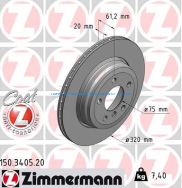 ZIMMERMANN BMW SERIA 5, 6 TARCZE HAMULCOWE TYŁ PREMIUM GŁADKIE