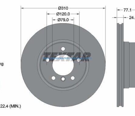 TEXTAR TARCZE HAMULCOWE PRO+ BMW 5 PRZÓD 310X24
