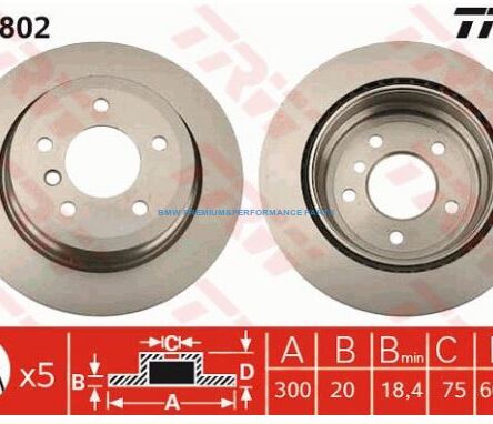 TRW TARCZE HAMULCOWE BMW 1 3 X1 TYŁ 300X20MM