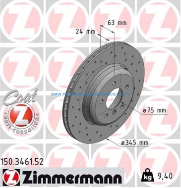 ZIMMERMANN BMW SERIA 5, 6 TARCZE HAMULCOWE TYŁ NAWIERCANE