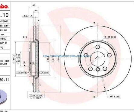 BREMBO TARCZE HAMULCOWE BMW 2 F45 F46 X1 F48 X2 F39 PRZÓD 307X24MM