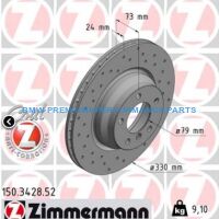 ZIMMERMANN BMW SERIA 1, 3, X1 TARCZE HAMULCOWE PRZÓD NACINANE 