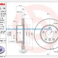 BREMBO TARCZE HAMULCOWE BMW 1 E81 E87 PRZÓD 284X22MM