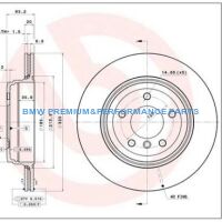 BREMBO TARCZE HAMULCOWE BMW 5 E60 E61  6 E63 E64 TYŁ 320X20