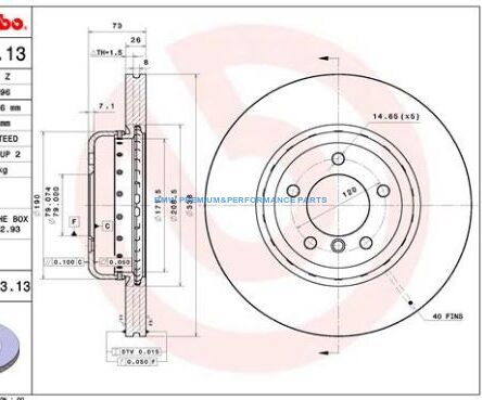 BREMBO TARCZE HAMULCOWE BMW 1 E82 E88 PRZÓD 338X26MM
