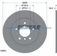 TEXTAR PRO TARCZE HAMULCOWE BMW 1 3 X1 TYŁ 300X20MM