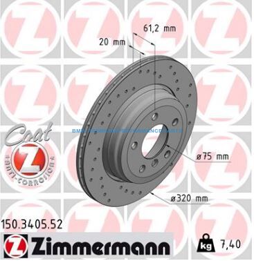 ZIMMERMANN BMW SERIA 5, 6 TARCZE HAMULCOWE TYŁ NAWIERCANE